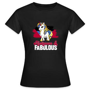 Drapeau d’Antigua-et-Barbuda - T-shirt Femme - noir - Devant - AI Model Female 172 dark (172cm)