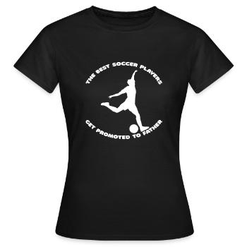 Fußballspieler Fußballmannschaft Fußballdesign - Frauen T-Shirt - Schwarz - Vorne - AI Model Female 172 dark (172cm)