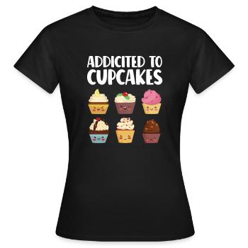 Chef pâtissier Baker Cuisson de cupcakes amusants - T-shirt Femme - noir - Devant - AI Model Female 172 dark (172cm)
