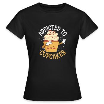 Dabbing Cupcakes Mignon Chef Pâtissier Enfants - T-shirt Femme - noir - Devant - AI Model Female 172 dark (172cm)