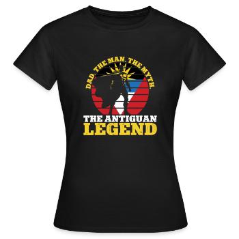 Antigua und Barbuda Flagge - Frauen T-Shirt - Schwarz - Vorne - AI Model Female 172 dark (172cm)