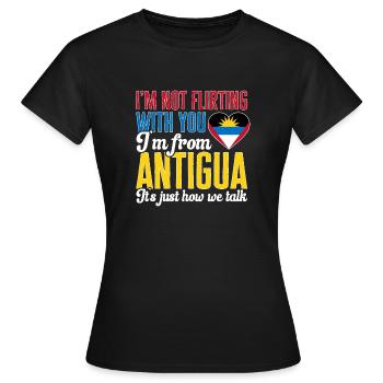 Flag of Antigua and Barbuda - Women's T-Shirt - black - Front - AI Model Female 172 dark (172cm)
