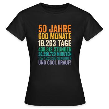 50 Jahre Fünfundvierzigster Geburtstag - Frauen T-Shirt - Schwarz - Vorne - AI Model Female 172 dark (172cm)