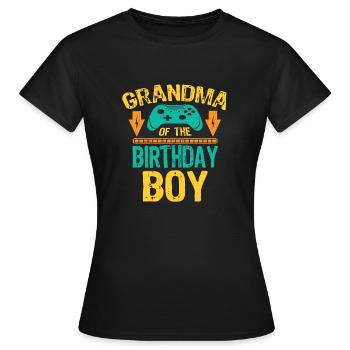 Grand-mère de la famille de jeux Birthday Boy - T-shirt Femme - noir - Devant - AI Model Female 172 dark (172cm)