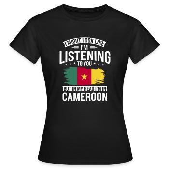 Flag of Cameroon Cameroon - Women's T-Shirt - black - Front - AI Model Female 172 dark (172cm)