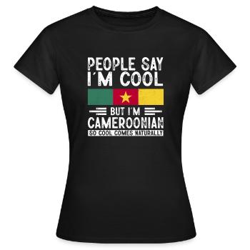 Flag of Cameroon Cameroon - Women's T-Shirt - black - Front - AI Model Female 172 dark (172cm)