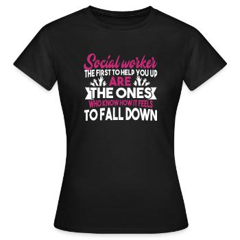Social Worker Social Worker Job - Women's T-Shirt - black - Front - AI Model Female 172 dark (172cm)