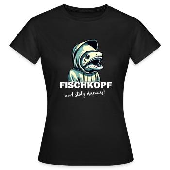 Fischkopf und stolz darauf - Frauen T-Shirt - Schwarz - Vorne - AI Model Female 172 dark (172cm)