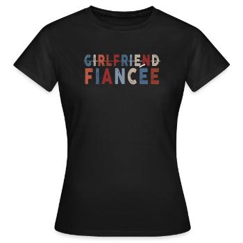 Girlfriend Fiancee Couple Engagement Engaged - Women's T-Shirt - black - Front - AI Model Female 172 dark (172cm)