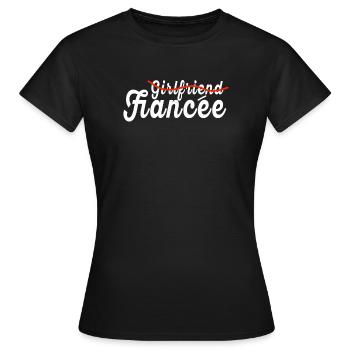 Girlfriend Fiancee Couple Engagement Engaged - Women's T-Shirt - black - Front - AI Model Female 172 dark (172cm)
