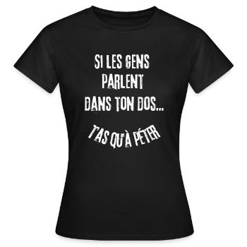 t-shirt humoristique, cadeau homme, femme, humour - T-shirt Femme - noir - Devant - AI Model Female 172 dark (172cm)