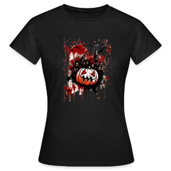 blutiger halloween kürbis 2023 - Frauen T-Shirt - Schwarz - Vorne - AI Model Female 172 dark (172cm)