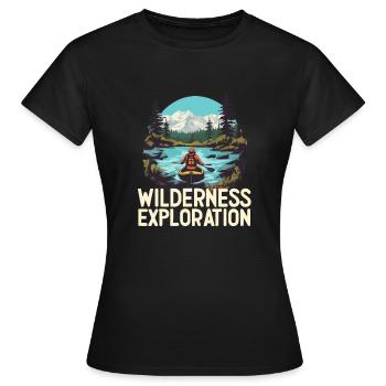 WILDERNESS EXPLORATION - Women's T-Shirt - black - Front - AI Model Female 172 dark (172cm)