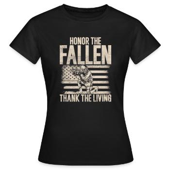 Veteranentag: Ehrung Der Gefallenen, Danksagung An - Frauen T-Shirt - Schwarz - Vorne - AI Model Female 172 dark (172cm)