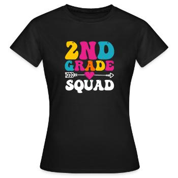 2nd Grade Squad Second Teacher Student Team Back - T-shirt Femme - noir - Devant - AI Model Female 172 dark (172cm)