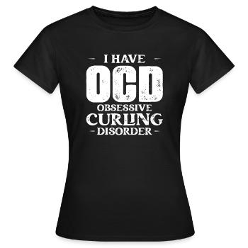 J’ai un trouble obsessionnel du curling - T-shirt Femme - noir - Devant - AI Model Female 172 dark (172cm)