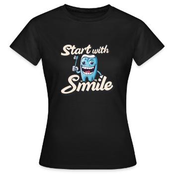 Start With Smile - Women's T-Shirt - black - Front - AI Model Female 172 dark (172cm)