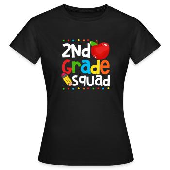 2nd Grade Squad Second Teacher Student 100th Day - Women's T-Shirt - black - Front - AI Model Female 172 dark (172cm)