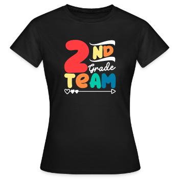 Equipe de la 2ème classe Deuxième élève enseignant 100. - T-shirt Femme - noir - Devant - AI Model Female 172 dark (172cm)