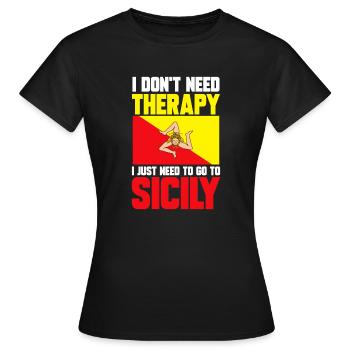 Sicily Flag Italy Sicily - Women's T-Shirt - black - Front - AI Model Female 172 dark (172cm)