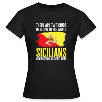 Sicily Flag Italy Sicily - Women's T-Shirt - black - Front - AI Model Female 172 dark (172cm)