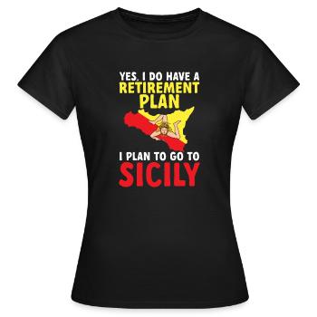Sicily Flag Italy Sicily - Women's T-Shirt - black - Front - AI Model Female 172 dark (172cm)