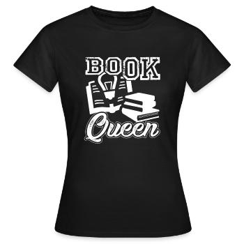 Book Book Queen - Women's T-Shirt - black - Front - AI Model Female 172 dark (172cm)
