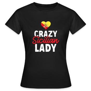 Sicily Flag Italy Sicily - Women's T-Shirt - black - Front - AI Model Female 172 dark (172cm)