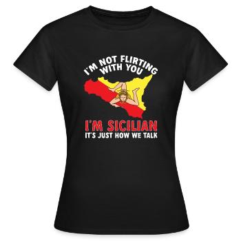 Sicily Flag Italy Sicily - Women's T-Shirt - black - Front - AI Model Female 172 dark (172cm)