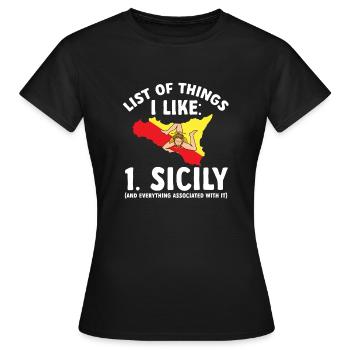 Sicily Flag Italy Sicily - Women's T-Shirt - black - Front - AI Model Female 172 dark (172cm)