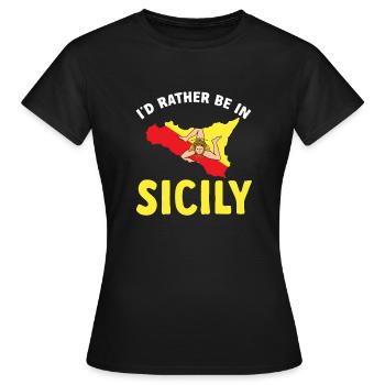 Sicily Flag Italy Sicily - Women's T-Shirt - black - Front - AI Model Female 172 dark (172cm)