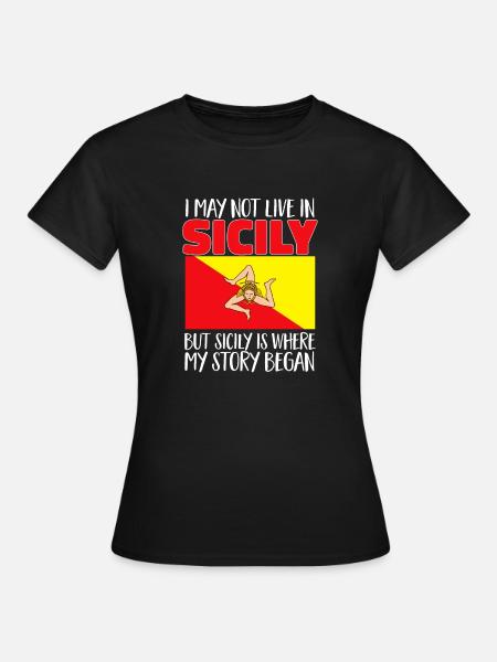 Sicile Drapeau Italie Sicile - T-shirt Femme - noir