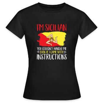 Sicily Flag Italy Sicily - Women's T-Shirt - black - Front - AI Model Female 172 dark (172cm)