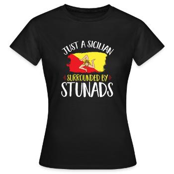 Sicily Flag Italy Sicily - Women's T-Shirt - black - Front - AI Model Female 172 dark (172cm)