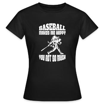 joueur de baseball, joueur de baseball, joueur de baseball de l’équipe de baseball, joueur de baseball - T-shirt Femme - noir - Devant - AI Model Female 172 dark (172cm)