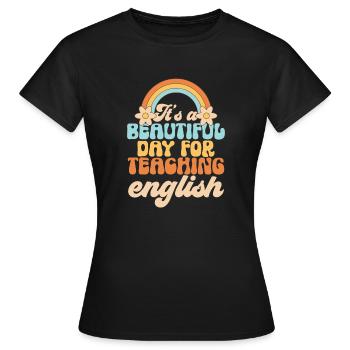 Lehrkraft Englisch Zweitsprache Fremdsprache - Frauen T-Shirt - Schwarz - Vorne - AI Model Female 172 dark (172cm)