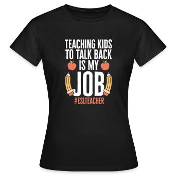 Lehrkraft Englisch Zweitsprache Fremdsprache - Frauen T-Shirt - Schwarz - Vorne - AI Model Female 172 dark (172cm)