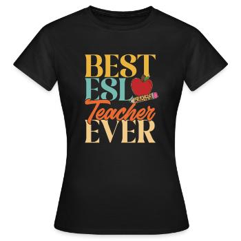Lehrkraft Englisch Zweitsprache Fremdsprache - Frauen T-Shirt - Schwarz - Vorne - AI Model Female 172 dark (172cm)