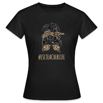 Lehrkraft Englisch Zweitsprache Fremdsprache - Frauen T-Shirt - Schwarz - Vorne - AI Model Female 172 dark (172cm)