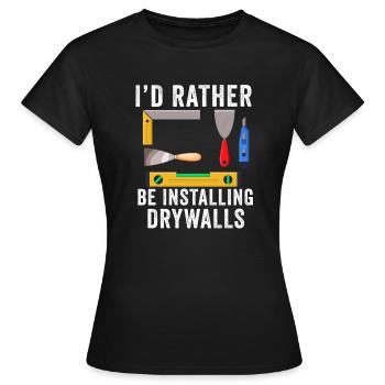 Trockenbauinstallateur Trockenbauer Trockenbaufertiger - Frauen T-Shirt - Schwarz - Vorne - AI Model Female 172 dark (172cm)