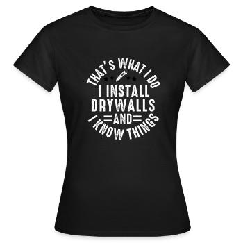 Trockenbauinstallateur Trockenbauer Trockenbaufertiger - Frauen T-Shirt - Schwarz - Vorne - AI Model Female 172 dark (172cm)