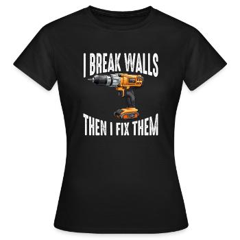 Trockenbauinstallateur Trockenbauer Trockenbaufertiger - Frauen T-Shirt - Schwarz - Vorne - AI Model Female 172 dark (172cm)