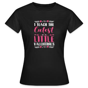 J’enseigne la plus douce des petites Saint-Valentin - T-shirt Femme - noir - Devant - AI Model Female 172 dark (172cm)