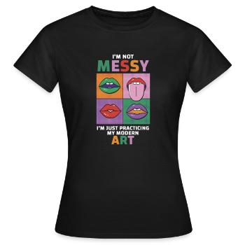 Je ne suis pas une peinture d’Art moderne amusante et désordonnée - T-shirt Femme - noir - Devant - AI Model Female 172 dark (172cm)