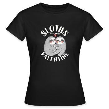 Les paresseux sont mon animal d’amant paresseux de la Saint-Valentin - T-shirt Femme - noir - Devant - AI Model Female 172 dark (172cm)