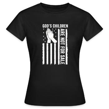 God's Children Are Not For Sale Christian Children - Women's T-Shirt - black - Front - AI Model Female 172 dark (172cm)
