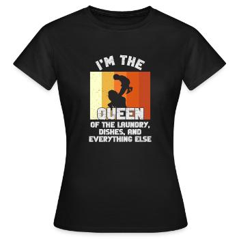 Reine de la lessive, de la vaisselle et de tout le reste - T-shirt Femme - noir - Devant - AI Model Female 172 dark (172cm)