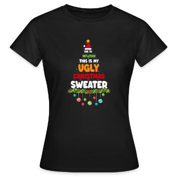 Due to Inflation - lustiger Weihnachtsbaum - Frauen T-Shirt - Schwarz - Vorne - AI Model Female 172 dark (172cm)