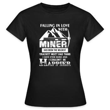 Miner Falling In Love With A Miner - Women's T-Shirt - black - Front - AI Model Female 172 dark (172cm)