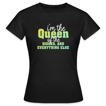 Reine de la lessive, de la vaisselle et de tout le reste - T-shirt Femme - noir - Devant - AI Model Female 172 dark (172cm)